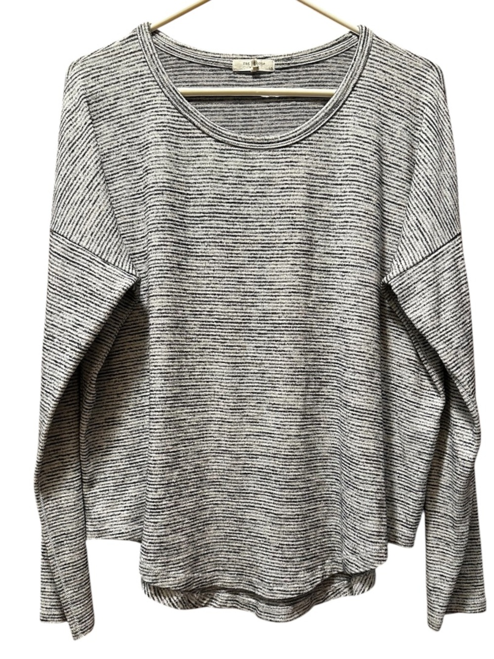 Rag & Bone Black and White Striped Long-Sleeve Tee